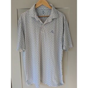 Rhoback Mens Golf Polo Shirt XL All Over Print Gators Golf Carts Waves